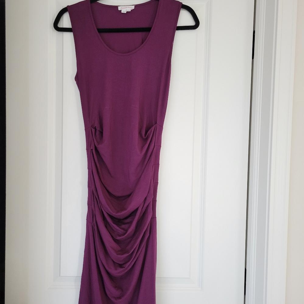 Ingrid and Isabel rouched maternity plum dress!